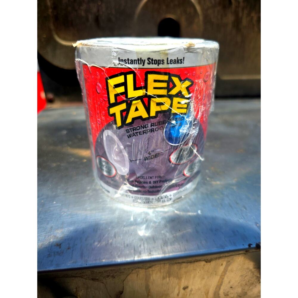 As Seen on TV Rubberized Flex Tape 4 in W x 5 ft L Roll White New Sealed